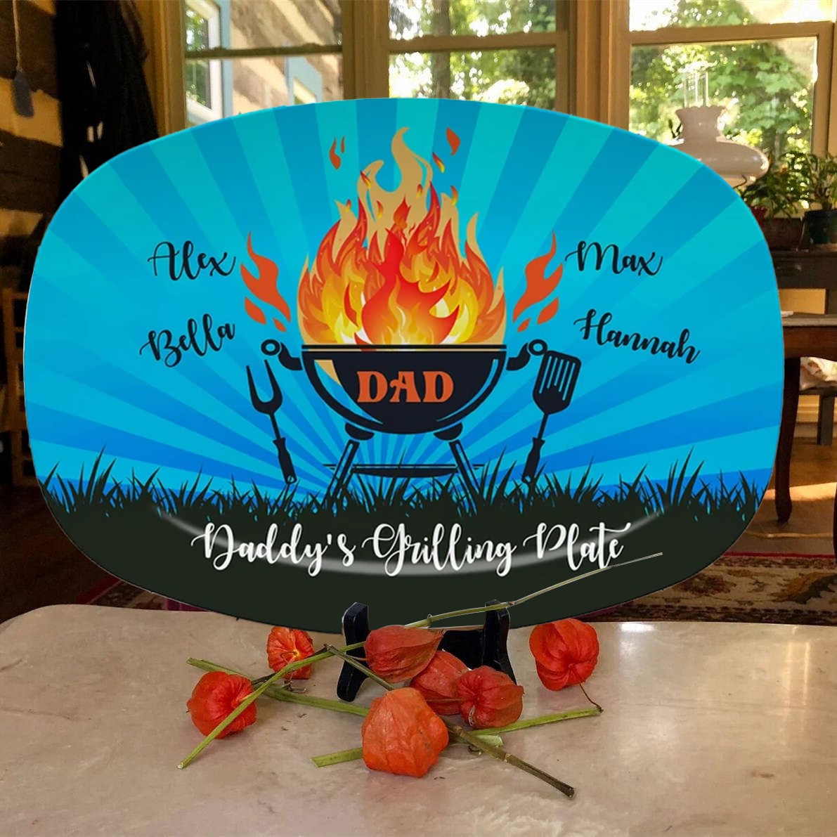 Personalised Daddy's Grilling Plate Father's Day Gift